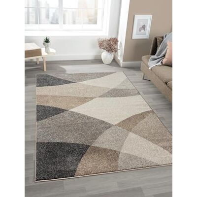 Mias Teppiche Mia's Mosaix – modern tät matta med kort lugg för vardagsrum och sovrum, med kontursnitt, geometriska mönster, rutig, i beige, 120 x 160 cm Mias Teppiche Mia's Mosaix – modern tät matta med kort lugg för vardagsrum och sovrum, med kontursnitt, geometriska mönster, rutig, i beige, 120 x 160 cm