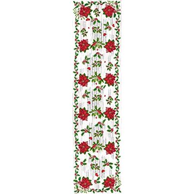 Vilber Bordslöpare blomma (30,5 x 120 x 0,2 cm), PVC polyester, halkfri, tvättbar, värmebeständig, med möjlighet till bordstabletter och matchande mattor Vilber Bordslöpare blomma (30,5 x 120 x 0,2 cm), PVC polyester, halkfri, tvättbar, värmebeständig, med möjlighet till bordstabletter och matchande mattor