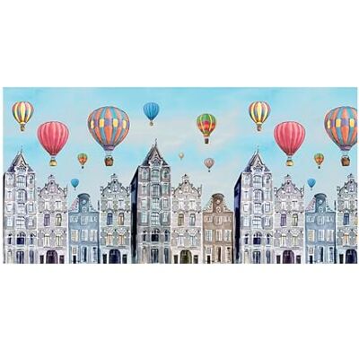 PENSIERI DELICATI Gångmatta 52 x 300 cm, tillverkad av bomull och PVC, tillverkad i Italien, maskintvättbar 40°, flygmönster PENSIERI DELICATI Gångmatta 52 x 300 cm, tillverkad av bomull och PVC, tillverkad i Italien, maskintvättbar 40°, flygmönster