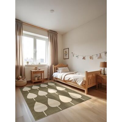 HANSE Home Adventures Barnmatta – design lekmatta Leaves, modern bladdesign, lekmatta, krypmatta pojke flicka för barnrum, ungdomsrum, vardagsrum – grön kräm, 120 x 170 cm HANSE Home Adventures Barnmatta – design lekmatta Leaves, modern bladdesign, lekmatta, krypmatta pojke flicka för barnrum, ungdomsrum, vardagsrum – grön kräm, 120 x 170 cm