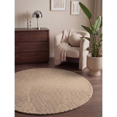 HANSE Home Ullmatta Eleni – natur vardagsrumsmatta, rund – handtuftad – Hygge Skandi, boho-matta ull för vardagsrum, sovrum, matsal, hall – ljusbeige, Ø 150 cm HANSE Home Ullmatta Eleni – natur vardagsrumsmatta, rund – handtuftad – Hygge Skandi, boho-matta ull för vardagsrum, sovrum, matsal, hall – ljusbeige, Ø 150 cm