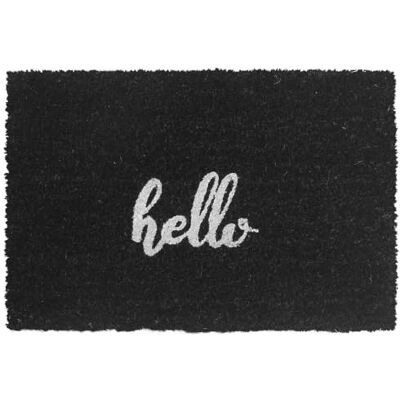 Relaxdays dörrmatta i kokos, hello, 60x40 cm, halkfri, svart väderbeständig, dörrmatta för inomhus- och utomhusbruk Relaxdays dörrmatta i kokos, hello, 60x40 cm, halkfri, svart väderbeständig, dörrmatta för inomhus- och utomhusbruk