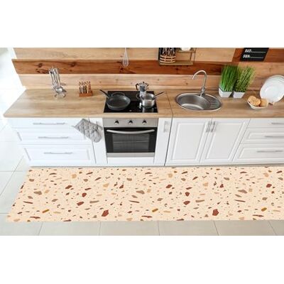 Viniliko , Tryckt vinylmatta, PVC halkfri matta för kök vardagsrum tvättbar Terrazzo Helena 66 x 250 cm Viniliko , Tryckt vinylmatta, PVC halkfri matta för kök vardagsrum tvättbar Terrazzo Helena 66 x 250 cm