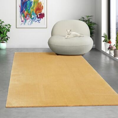 Mias Teppiche Mia's mattor komfort modern fluffig kort lugg matta, halkfri undersida, tvättbar upp till 30 grader, supermjuk pälsoptik, guld, 120 x 160 cm Mias Teppiche Mia's mattor komfort modern fluffig kort lugg matta, halkfri undersida, tvättbar upp till 30 grader, supermjuk pälsoptik, guld, 120 x 160 cm