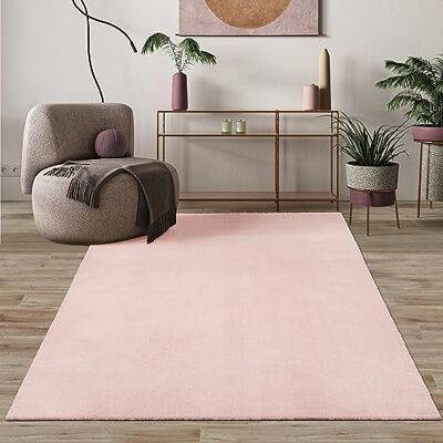Mias Teppiche Mia´s Mattor komfort modern fluffig kort lugg matta, halkfri undersida, tvättbar upp till 30 grader, supermjuk pälsoptik, blush, 80 x 150 cm Mias Teppiche Mia´s Mattor komfort modern fluffig kort lugg matta, halkfri undersida, tvättbar upp till 30 grader, supermjuk pälsoptik, blush, 80 x 150 cm