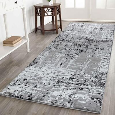 Serdim Rugs Lugn modern abstrakt graffiti moderna mattor, svart, 60 x 220 cm (2 x 3 tum) Serdim Rugs Lugn modern abstrakt graffiti moderna mattor, svart, 60 x 220 cm (2 x 3 tum)