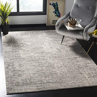 Safavieh Modern matta för vardagsrum, matsal, sovrum ängkollektion, kort lugg, grå, 122 x 183 cm Safavieh Modern matta för vardagsrum, matsal, sovrum ängkollektion, kort lugg, grå, 122 x 183 cm