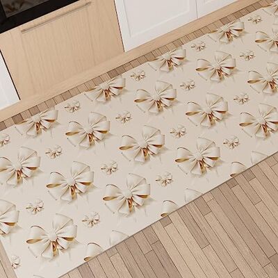 PETTI Artigiani Italiani Köksmatta, tvättbar halkfri köksmatta, köksmatta, kökslöpare, kökslöpare, 52 x 80 cm, beige rosettdesign, 100% tillverkad i Italien PETTI Artigiani Italiani Köksmatta, tvättbar halkfri köksmatta, köksmatta, kökslöpare, kökslöpare, 52 x 80 cm, beige rosettdesign, 100% tillverkad i Italien