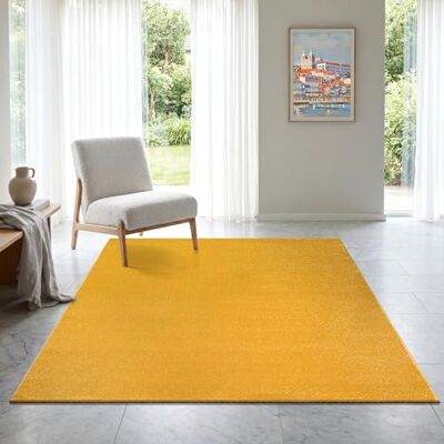 SANAT Matta med kort lugg vardagsrum – vanlig modern matta för sovrum, arbetsrum, kontor, hall, barnrum och kök – gul, 60 x 110 cm SANAT Matta med kort lugg vardagsrum – vanlig modern matta för sovrum, arbetsrum, kontor, hall, barnrum och kök – gul, 60 x 110 cm