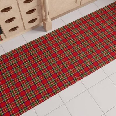 PETTI Artigiani Italiani Julköksmatta, julköksmatta, julmatta kök, halkfri och tvättbar, matta för jul 52 x 100 cm tartan, tillverkad i Italien PETTI Artigiani Italiani Julköksmatta, julköksmatta, julmatta kök, halkfri och tvättbar, matta för jul 52 x 100 cm tartan, tillverkad i Italien