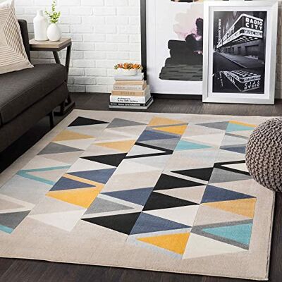 Livabliss Surya Marietta matta vardagsrum boho, stor matta sovrum 160 x 220 cm – matta för matsal med geometriskt mönster, skandinavisk vardagsrumsmatta modern i beige, gul, blå Livabliss Surya Marietta matta vardagsrum boho, stor matta sovrum 160 x 220 cm – matta för matsal med geometriskt mönster, skandinavisk vardagsrumsmatta modern i beige, gul, blå