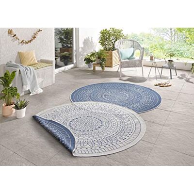 HANSE Home Northrugs Porto inomhus- och utomhusmatta, rund – rund vändmatta, vattentät mandala-design, platt vävd, matta, väderbeständig för balkong, terrass, trädgård, vardagsrum i grått creme, ⌀ 240 cm HANSE Home Northrugs Porto inomhus- och utomhusmatta, rund – rund vändmatta, vattentät mandala-design, platt vävd, matta, väderbeständig för balkong, terrass, trädgård, vardagsrum i grått creme, ⌀ 240 cm