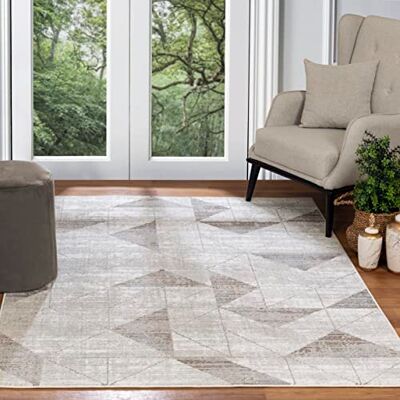 Livabliss Surya Kiruna Mjuk skandinavisk matta i modern stil med aztec – bohemisk – medelhög lugg för enkel skötsel – stor matta 120 x 170 cm, vit silver Livabliss Surya Kiruna Mjuk skandinavisk matta i modern stil med aztec – bohemisk – medelhög lugg för enkel skötsel – stor matta 120 x 170 cm, vit silver