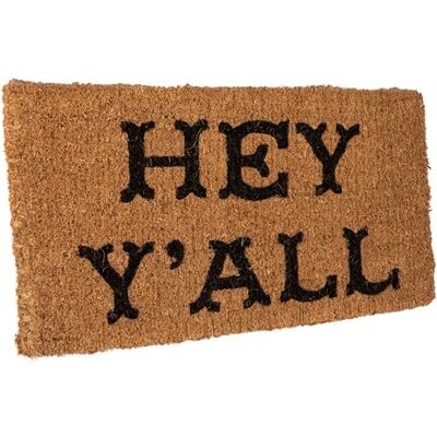 Creative 32 tum L x 16 tum B naturlig koir "Hey Y'all" dörrmatta Creative 32 tum L x 16 tum B naturlig koir "Hey Y'all" dörrmatta