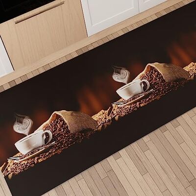 PETTI Artigiani Italiani Köksmatta löpare kök halkfri och tvättbar 52 x 80 cm kaffedesign 1 100% tillverkad i Italien PETTI Artigiani Italiani Köksmatta löpare kök halkfri och tvättbar 52 x 80 cm kaffedesign 1 100% tillverkad i Italien