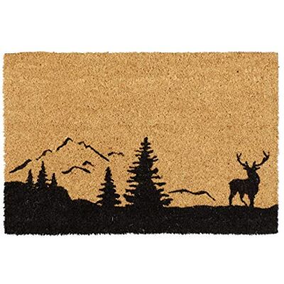 Relaxdays dörrmatta kokosfiber, hallmatta med hjort, halkfri entrématta, torkmatta för inne & ute, 40 x 60 cm, natur Relaxdays dörrmatta kokosfiber, hallmatta med hjort, halkfri entrématta, torkmatta för inne & ute, 40 x 60 cm, natur