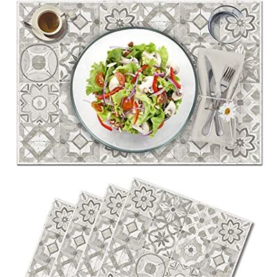 Vilber , set med 4 placemats Vinyl (30,5x45,6x0,22 cm), Anti-fläckar, Halkfria och värmebeständiga. Kombinerbart med bordsvägar och mattor. KOLLAR 10 Vilber , set med 4 placemats Vinyl (30,5x45,6x0,22 cm), Anti-fläckar, Halkfria och värmebeständiga. Kombinerbart med bordsvägar och mattor. KOLLAR 10