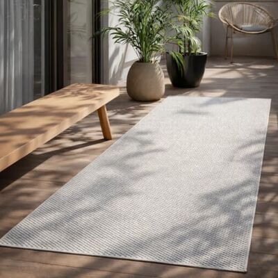 the carpet Mistra – robust utomhusmatta, modern, väderbeständig och UV-beständig, för balkong, terrass och vinterträdgård men också lämplig för kök, plattvävd, kräm, 80 x 200 cm the carpet Mistra – robust utomhusmatta, modern, väderbeständig och UV-beständig, för balkong, terrass och vinterträdgård men också lämplig för kök, plattvävd, kräm, 80 x 200 cm