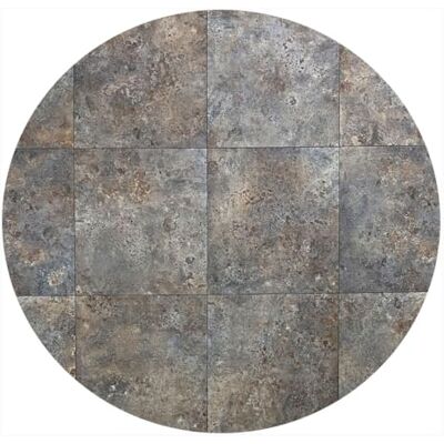 AOISORA Rund vinylmatta Tadi & Empire mattor imitation metall oxiderad brun industriell och elegant design för heminredning 133 cm diameter AOISORA Rund vinylmatta Tadi & Empire mattor imitation metall oxiderad brun industriell och elegant design för heminredning 133 cm diameter