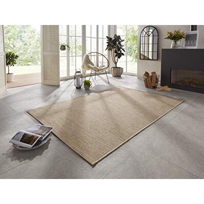 ELLE Decor platt vävd inomhus- och utomhusmatta i handgjord look Caen Creme, 120 x 170 cm Caen 80x150 cm naturbrun ELLE Decor platt vävd inomhus- och utomhusmatta i handgjord look Caen Creme, 120 x 170 cm Caen 80x150 cm naturbrun