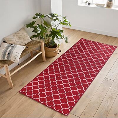 Serdim Rugs Halkfri spaljé design kök och halllöpare alla ändamål mattor-dörrmattor, röd, 67 x 220 cm (2'2" x 7'3) Serdim Rugs Halkfri spaljé design kök och halllöpare alla ändamål mattor-dörrmattor, röd, 67 x 220 cm (2'2" x 7'3)
