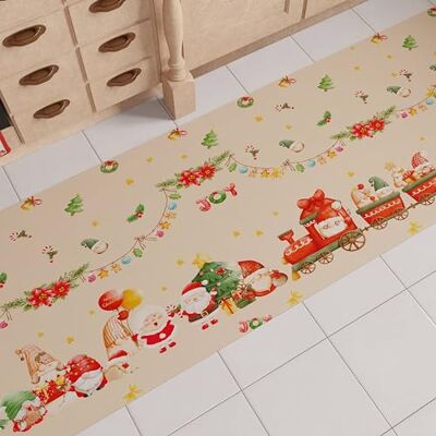 PETTI Artigiani Italiani Julköksmatta, löpare för julköket, julmatta kök, halkfri och tvättbar, julmatta för jul 52 x 240 cm, tillverkad i Italien PETTI Artigiani Italiani Julköksmatta, löpare för julköket, julmatta kök, halkfri och tvättbar, julmatta för jul 52 x 240 cm, tillverkad i Italien
