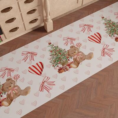 PETTI Artigiani Italiani Julköksmatta, löpare för julkök, julmatta kök, halkfri och tvättbar, julmatta för jul 52 x 140 cm björn, tillverkad i Italien PETTI Artigiani Italiani Julköksmatta, löpare för julkök, julmatta kök, halkfri och tvättbar, julmatta för jul 52 x 140 cm björn, tillverkad i Italien