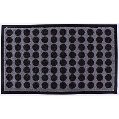 Lafinesse Dekorativ kokosentré dörrmatta svarta cirklar mönster 75 cm x 45 cm Lafinesse Dekorativ kokosentré dörrmatta svarta cirklar mönster 75 cm x 45 cm