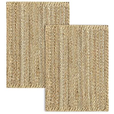 HAMID 2-pack granatäpple jutemattor av 100% naturlig jutefiber mjuka mattor handvävda mattor vardagsrumsmatta, matsal, sovrum, korridor, entré naturlig (70 x 50 cm) 2 st HAMID 2-pack granatäpple jutemattor av 100% naturlig jutefiber mjuka mattor handvävda mattor vardagsrumsmatta, matsal, sovrum, korridor, entré naturlig (70 x 50 cm) 2 st