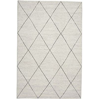Bargi Casablanca Vit & Grå 170x230 Handvävd Matta, Ull, Bambu Bargi Casablanca Vit & Grå 170x230 Handvävd Matta, Ull, Bambu