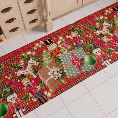 PETTI Artigiani Italiani Julköksmatta, julköksmatta, julmatta kök, halkfri och tvättbar, julmatta för jul 52 x 100 cm soldater, tillverkad i Italien PETTI Artigiani Italiani Julköksmatta, julköksmatta, julmatta kök, halkfri och tvättbar, julmatta för jul 52 x 100 cm soldater, tillverkad i Italien