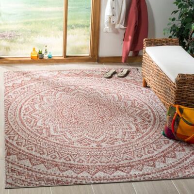 Safavieh Modern matta för inomhus och utomhus – gårdskollektion, kort lugg, i ljusbeige och terrakotta, 160 x 231 cm Safavieh Modern matta för inomhus och utomhus – gårdskollektion, kort lugg, i ljusbeige och terrakotta, 160 x 231 cm