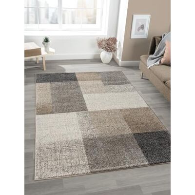 Mias Teppiche Mia's Mosaix – modern tät matta med kort lugg för vardagsrum och sovrum, med kontursnitt, geometriska mönster, rutig, i beige, 120 x 160 cm Mias Teppiche Mia's Mosaix – modern tät matta med kort lugg för vardagsrum och sovrum, med kontursnitt, geometriska mönster, rutig, i beige, 120 x 160 cm