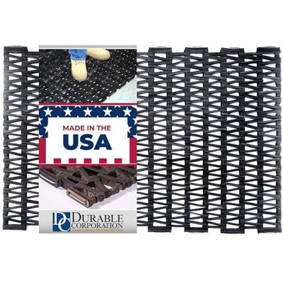 Durable Corporation -108H2030 Durite återvunnet däcklänk utomhus entré matta fiskbensmönstrad väv, 50,8 cm x 76,2 cm, svart Durable Corporation -108H2030 Durite återvunnet däcklänk utomhus entré matta fiskbensmönstrad väv, 50,8 cm x 76,2 cm, svart