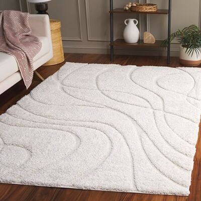 Safavieh lurvig matta för vardagsrum, matsal, sovrum – Florida Shag Collection, hög lugg, kräm, 61 x 91 cm Safavieh lurvig matta för vardagsrum, matsal, sovrum – Florida Shag Collection, hög lugg, kräm, 61 x 91 cm