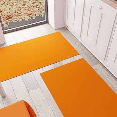 PETTI Artigiani Italiani Köksmatta, Kökslöpare, Tvättbar Halkfri Köksmatta, Löparmatta Kök, Enfärgad Matta 52 x 440 cm Orange, 100% Tillverkad i Italien PETTI Artigiani Italiani Köksmatta, Kökslöpare, Tvättbar Halkfri Köksmatta, Löparmatta Kök, Enfärgad Matta 52 x 440 cm Orange, 100% Tillverkad i Italien