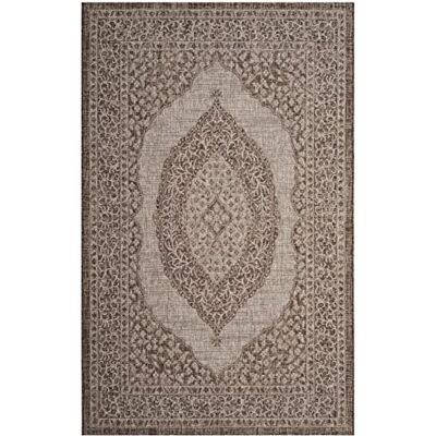 Safavieh Samtida matta för vardagsrum, matsal, sovrum – Courtyard Collection, kort lugg, ljusbeige och ljusbrun, 122 x 170 cm Safavieh Samtida matta för vardagsrum, matsal, sovrum – Courtyard Collection, kort lugg, ljusbeige och ljusbrun, 122 x 170 cm