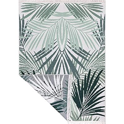 Jimri Fashion4Home Matta med kort lugg – boho kelim-matta, vardagsrumsmatta, sovrum och köksmatta, matta löpare, hallmatta, barnrum matta palm-grön-vit, hälsningar: 160 x 230 cm Jimri Fashion4Home Matta med kort lugg – boho kelim-matta, vardagsrumsmatta, sovrum och köksmatta, matta löpare, hallmatta, barnrum matta palm-grön-vit, hälsningar: 160 x 230 cm
