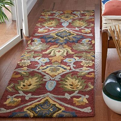 Safavieh Samtida matta för vardagsrum, matsal, sovrum – Blossum Collection, kort lugg, multi, 76 x 122 cm Safavieh Samtida matta för vardagsrum, matsal, sovrum – Blossum Collection, kort lugg, multi, 76 x 122 cm