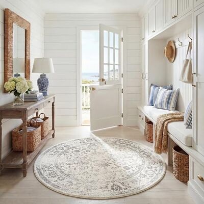 Safavieh Adirondack Samling 5 tum rund elfenben/silver ADR109C orientalisk sliten icke-fällande matsal entré foajé vardagsrum sovrum matta Safavieh Adirondack Samling 5 tum rund elfenben/silver ADR109C orientalisk sliten icke-fällande matsal entré foajé vardagsrum sovrum matta