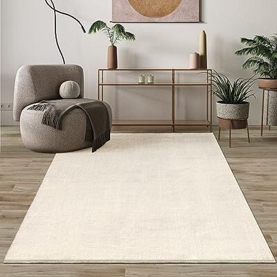 Mias Teppiche Comfort modern fluffig kort lugg matta, halkfri baksida, tvättbar upp till 30 grader, supermjuk, fuskpälslook, beige, 60 x 110 cm Mias Teppiche Comfort modern fluffig kort lugg matta, halkfri baksida, tvättbar upp till 30 grader, supermjuk, fuskpälslook, beige, 60 x 110 cm