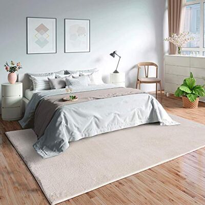 Mias Teppiche Mia's Matta Olivia – tvättbar matta för vardagsrum, sovrum, hall eller badrum, mjuk, halkfri, 120 x 160 cm, gräddvit Mias Teppiche Mia's Matta Olivia – tvättbar matta för vardagsrum, sovrum, hall eller badrum, mjuk, halkfri, 120 x 160 cm, gräddvit