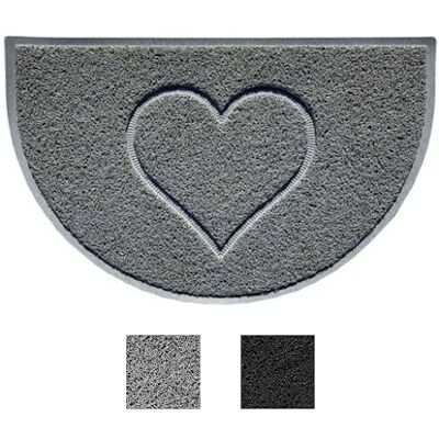 Nicoman hjärtmotiv präglad form entré dörrmatta smutsfångare tvättbar barriärdörrmatta vattentät inomhus eller utomhus (halvmåne, grå, 70 x 44 cm) Nicoman hjärtmotiv präglad form entré dörrmatta smutsfångare tvättbar barriärdörrmatta vattentät inomhus eller utomhus (halvmåne, grå, 70 x 44 cm)