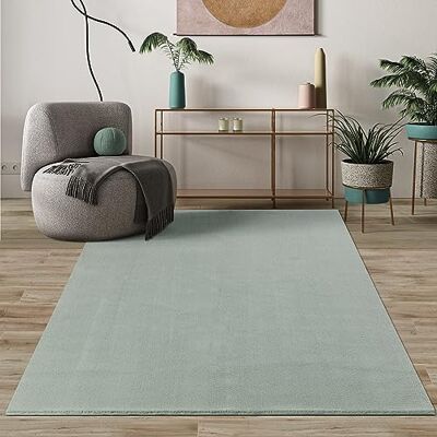 Mias Teppiche Mia´s Mattor komfort modern fluffig kort lugg matta, halkfri undersida, tvättbar upp till 30 grader, supermjuk pälsoptik, grön, 240 x 340 cm Mias Teppiche Mia´s Mattor komfort modern fluffig kort lugg matta, halkfri undersida, tvättbar upp till 30 grader, supermjuk pälsoptik, grön, 240 x 340 cm