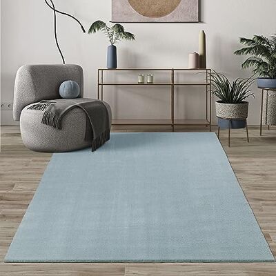 Mias Teppiche Mia´s Mattor komfort modern fluffig kort lugg matta, halkfri undersida, tvättbar upp till 30 grader, supermjuk pälsoptik, blå, 60 x 110 cm Mias Teppiche Mia´s Mattor komfort modern fluffig kort lugg matta, halkfri undersida, tvättbar upp till 30 grader, supermjuk pälsoptik, blå, 60 x 110 cm