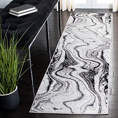 Safavieh Samtida matta för vardagsrum, matsal, sovrum – Amelia Collection, kort lugg, grå och guld, 61 x 213 cm Safavieh Samtida matta för vardagsrum, matsal, sovrum – Amelia Collection, kort lugg, grå och guld, 61 x 213 cm