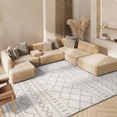 Safavieh Flint Shag matta, vävd polypropylenlöpare matta i elfenben/beige, 62 x 240 cm samtida 160 X 230 cm Ivory/Beige Safavieh Flint Shag matta, vävd polypropylenlöpare matta i elfenben/beige, 62 x 240 cm samtida 160 X 230 cm Ivory/Beige