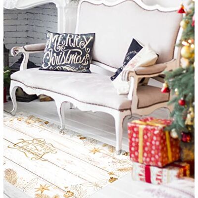 FLOORART Vinyl Guld och Vit Matta - Dekoration och Skydd FLOORART Vinyl Guld och Vit Matta - Dekoration och Skydd