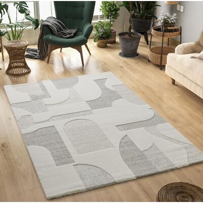 Mias Teppiche Mia's mattor Theo – modern kort lugg med hög låg effekt, 3D-effekt, hög lugg, mjuk, geometrisk design, kräm, 80 x 300 cm Mias Teppiche Mia's mattor Theo – modern kort lugg med hög låg effekt, 3D-effekt, hög lugg, mjuk, geometrisk design, kräm, 80 x 300 cm