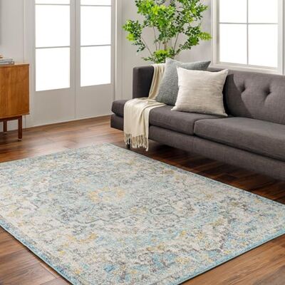Livabliss Asmara vintagematta – mattor vardagsrum 120 x 170 cm, matsalsgolv, kök, traditionell flerfärgad boho-matta, lättskött lugg, bohemisk stor matta, blå och senapsmatta Livabliss Asmara vintagematta – mattor vardagsrum 120 x 170 cm, matsalsgolv, kök, traditionell flerfärgad boho-matta, lättskött lugg, bohemisk stor matta, blå och senapsmatta